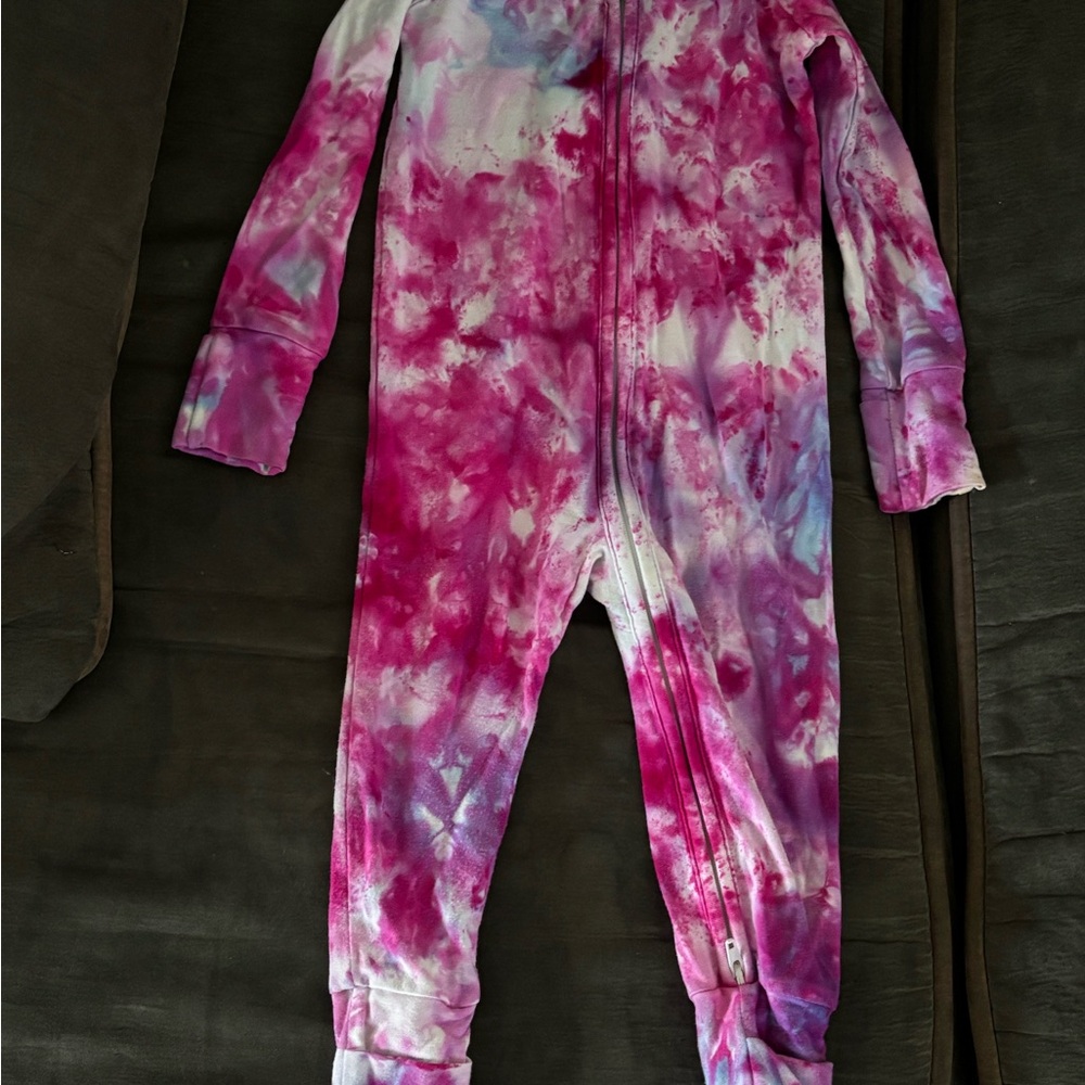 BAMBOO Pink and Purple Tie-Dye Kids Footie